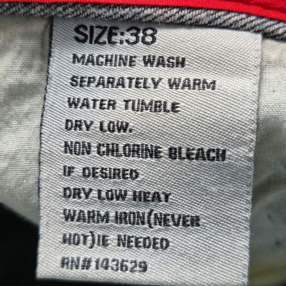 ENCRYPTED "Distressed Look" Blue Denim Shorts Mens Size 38 - Picture 8 of 9